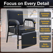 Reclining Shampoo Chair w/ Footrest (Black) 