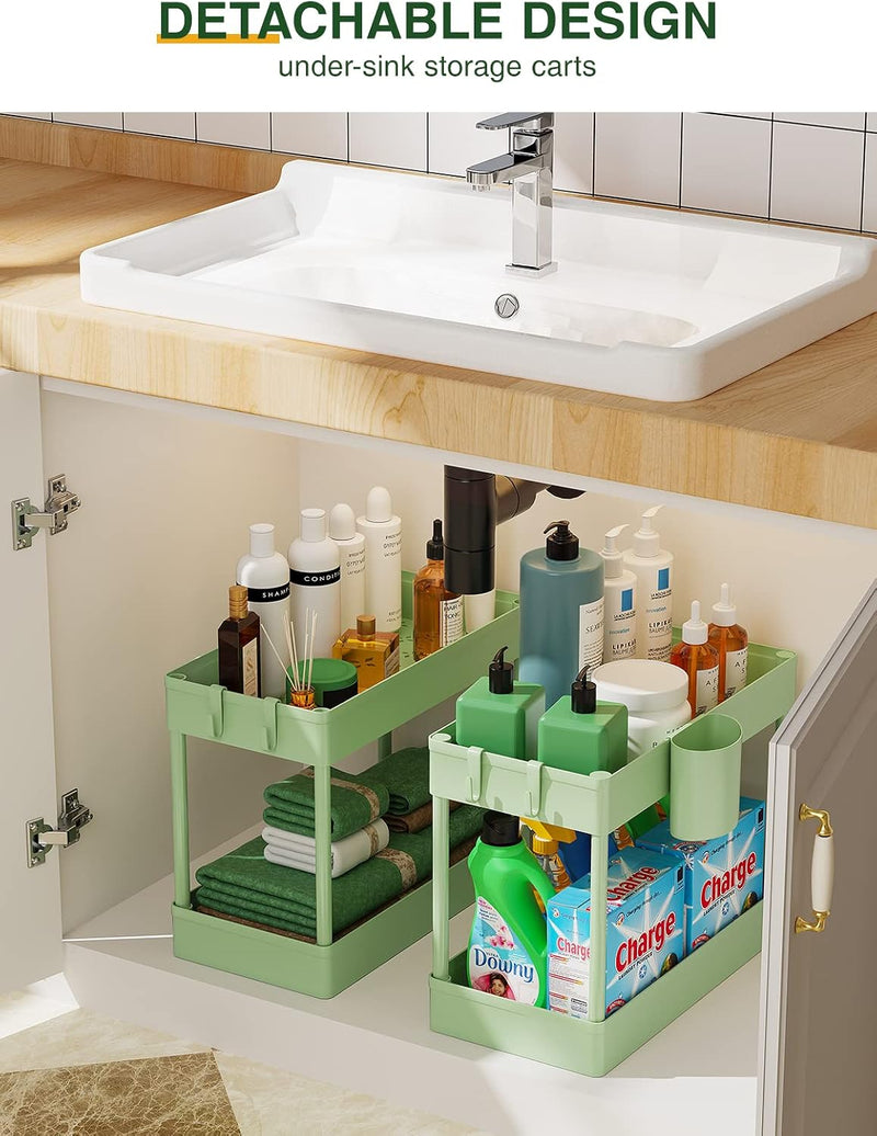 Slim 4 Tier Metal Utility Studio Cart (Green)