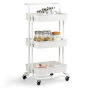 3 Tier Metal Utility Studio Cart (White)