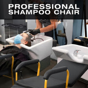 Reclining Shampoo Chair w/ Footrest (Gold)