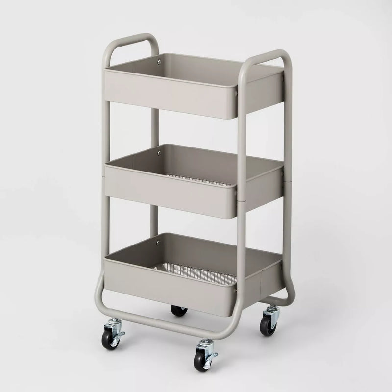 3 Tier Metal Utility Studio Cart (Black)