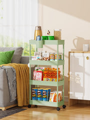 Slim 4 Tier Metal Utility Studio Cart (Green)