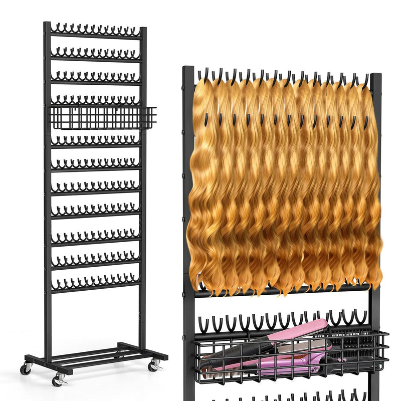 Braiding Hair Rack w/ Wheels - 2 Sided & 286 Pegs 
