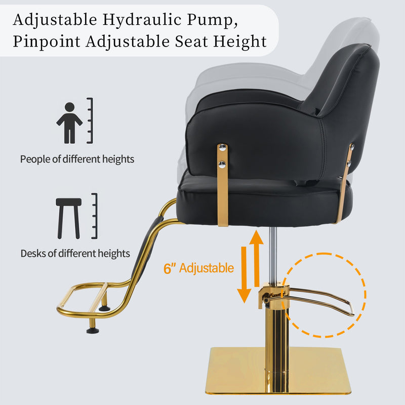 Two-Tone Gold & Black Styling Chair