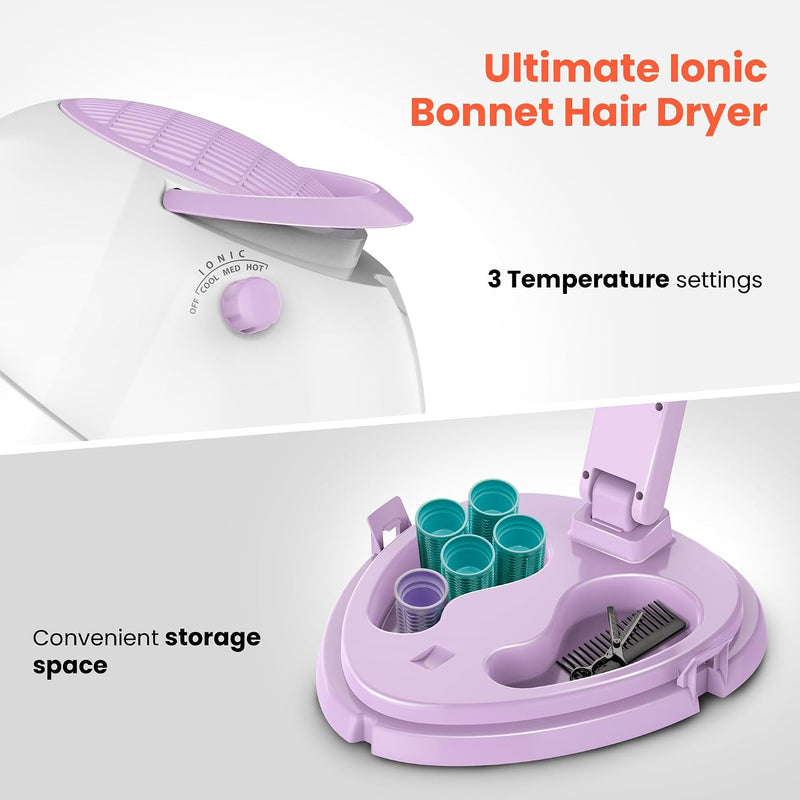 Portable Hooded Dyer - 1850w Iconic Hair Dryer (Lilac)